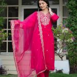 ✨ Royal Grace - Heavy Embroidered Roman Silk Suit Set