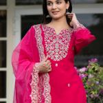 ✨ Royal Grace - Heavy Embroidered Roman Silk Suit Set