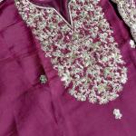 ✨ Royal Grace - Heavy Embroidered Roman Silk Suit Set