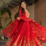 "Zarina" Premium Readymade Gown with Dupatta – Festive Edition