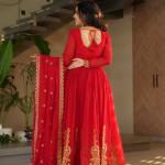 "Zarina" Premium Readymade Gown with Dupatta – Festive Edition