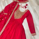 "Zarina" Premium Readymade Gown with Dupatta – Festive Edition