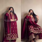 "Elegance Royale" – Premium Embroidered Natural Crepe Silk Suit Set