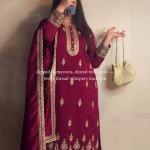"Elegance Royale" – Premium Embroidered Natural Crepe Silk Suit Set