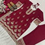 "Elegance Royale" – Premium Embroidered Natural Crepe Silk Suit Set