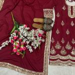 "Elegance Royale" – Premium Embroidered Natural Crepe Silk Suit Set