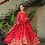 💫 "Noorani Glam" Chinnon Embroidered Gown Set with Dupatta