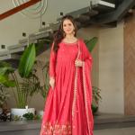 💫 "Noorani Glam" Chinnon Embroidered Gown Set with Dupatta