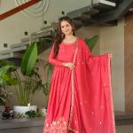 💫 "Noorani Glam" Chinnon Embroidered Gown Set with Dupatta
