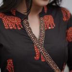 Elegant Cotton Angrakha-Style Kurta Pant Dupatta Set (Sizes M to XXL)