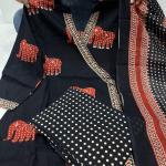 Elegant Cotton Angrakha-Style Kurta Pant Dupatta Set (Sizes M to XXL)