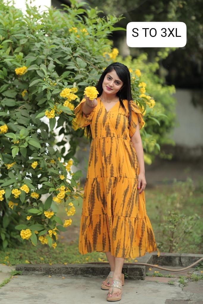 🌸 RangMasti Georgette Glam Maxi Dress