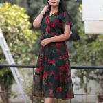 🌸 RangMasti Georgette Glam Maxi Dress