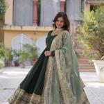 💫 "Shimmer Royale" Premium Gown with Dupatta – 2025 Collection