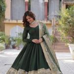 💫 "Shimmer Royale" Premium Gown with Dupatta – 2025 Collection