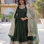💫 "Shimmer Royale" Premium Gown with Dupatta – 2025 Collection
