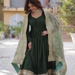 💫 "Shimmer Royale" Premium Gown with Dupatta – 2025 Collection