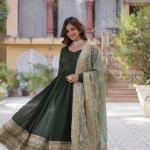 💫 "Shimmer Royale" Premium Gown with Dupatta – 2025 Collection
