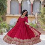 💫 "Shimmer Royale" Premium Gown with Dupatta – 2025 Collection