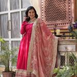 💫 "Shimmer Royale" Premium Gown with Dupatta – 2025 Collection