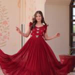 🌟 Zyana Premium Frill Gown – Designer Sleeveless Collection