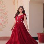 🌟 Zyana Premium Frill Gown – Designer Sleeveless Collection
