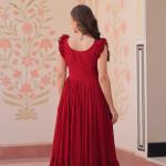 🌟 Zyana Premium Frill Gown – Designer Sleeveless Collection