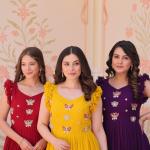 🌟 Zyana Premium Frill Gown – Designer Sleeveless Collection