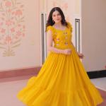 🌟 Zyana Premium Frill Gown – Designer Sleeveless Collection