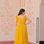 🌟 Zyana Premium Frill Gown – Designer Sleeveless Collection