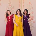 🌟 Zyana Premium Frill Gown – Designer Sleeveless Collection
