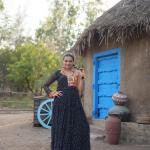 💖 "Bandhuri Kutchi Flair Gown" – Premium Bandhani Print Gown