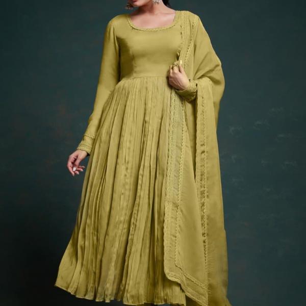 ✨ Noor Anarkali Organza Pant Suit Set