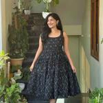 🖤 “Elegance in Ikkat” – Frill Back Soft Cotton Dress