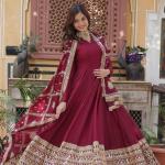 🌟 "Noorani Elegance" Premium Embroidered Gown with Dupatta Set