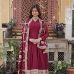 🌟 "Noorani Elegance" Premium Embroidered Gown with Dupatta Set