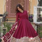 🌟 "Noorani Elegance" Premium Embroidered Gown with Dupatta Set
