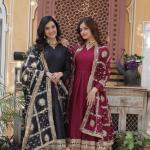 🌟 "Noorani Elegance" Premium Embroidered Gown with Dupatta Set