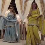 NoorFestiva NF-1235 – Premium Embroidered Chinon Sharara Set