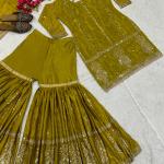 NoorFestiva NF-1235 – Premium Embroidered Chinon Sharara Set