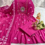 💫 Product Name: Noor – Embroidered Cotton Anarkali Set with Malmal Dupatta