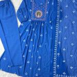 💫 Product Name: Noor – Embroidered Cotton Anarkali Set with Malmal Dupatta