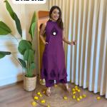 ✨ Product Name: "Saanvi" Cotton Flex Mirror Work Sleeveless Kurti-Plazo Set