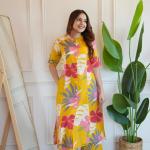 ☀️ Product Name: "SummerBloom" Designer Cotton Kurti-Pant Set