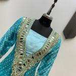 ✨ Product Name: "MirraTrend" 3-Piece Chinon Kurta Set with Tube Blouse