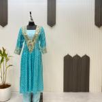 ✨ Product Name: "MirraTrend" 3-Piece Chinon Kurta Set with Tube Blouse