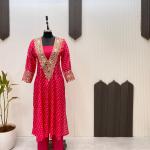 ✨ Product Name: "MirraTrend" 3-Piece Chinon Kurta Set with Tube Blouse