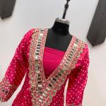 ✨ Product Name: "MirraTrend" 3-Piece Chinon Kurta Set with Tube Blouse