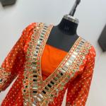 ✨ Product Name: "MirraTrend" 3-Piece Chinon Kurta Set with Tube Blouse