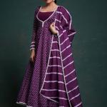 TF-310 – Naira Digital Print Anarkali Pant Suit with Organza Dupatta